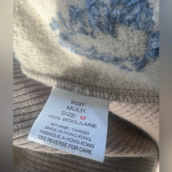 Woolrich Vintage Sz M  100% Wool Zip Snowflake Winter Patchwork Sweater Vest - Picture 13 of 16